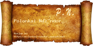 Polonkai Nándor névjegykártya